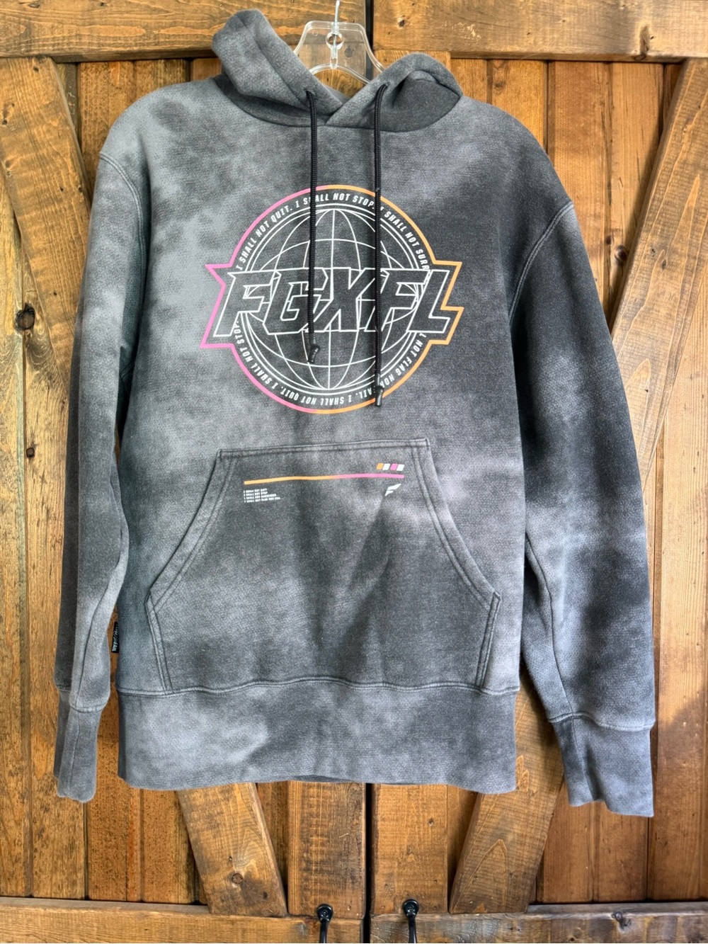 Flag nor fair Gray Tie-Dye Graphic Hoodie Sweatshirt
